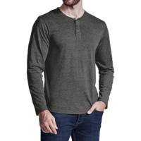 145g Henley Long Sleeve T-Shirt Mens